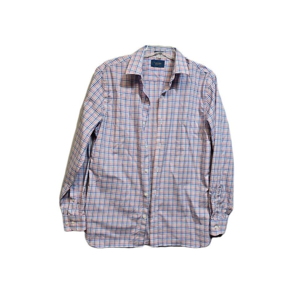 Fairlane Mens Plaid Slim Fit Casual Button Down Shirt Size Large